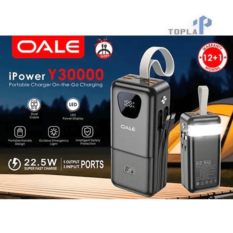 پاوربانک Oale مدل Y30000 ظرفیت ۳۰ هزار میلی آمپر فست شارژ — تصویر ۲