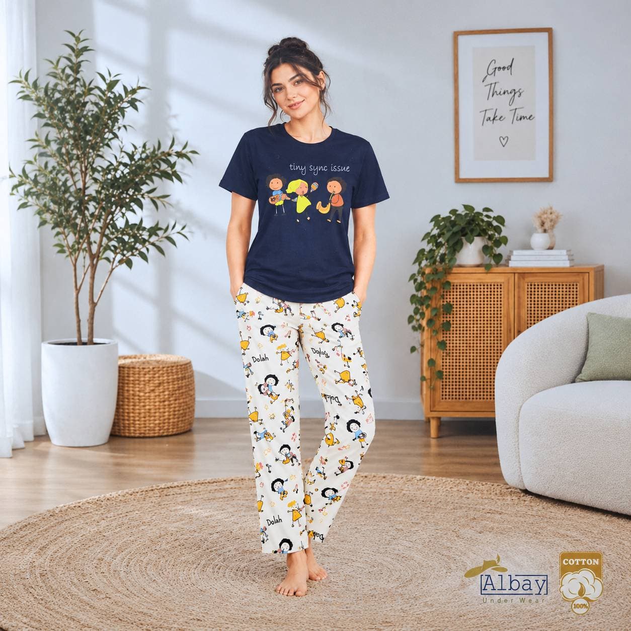 ست راحتی دخترانه Albay طرح ملودی کیوت — تصویر ۴