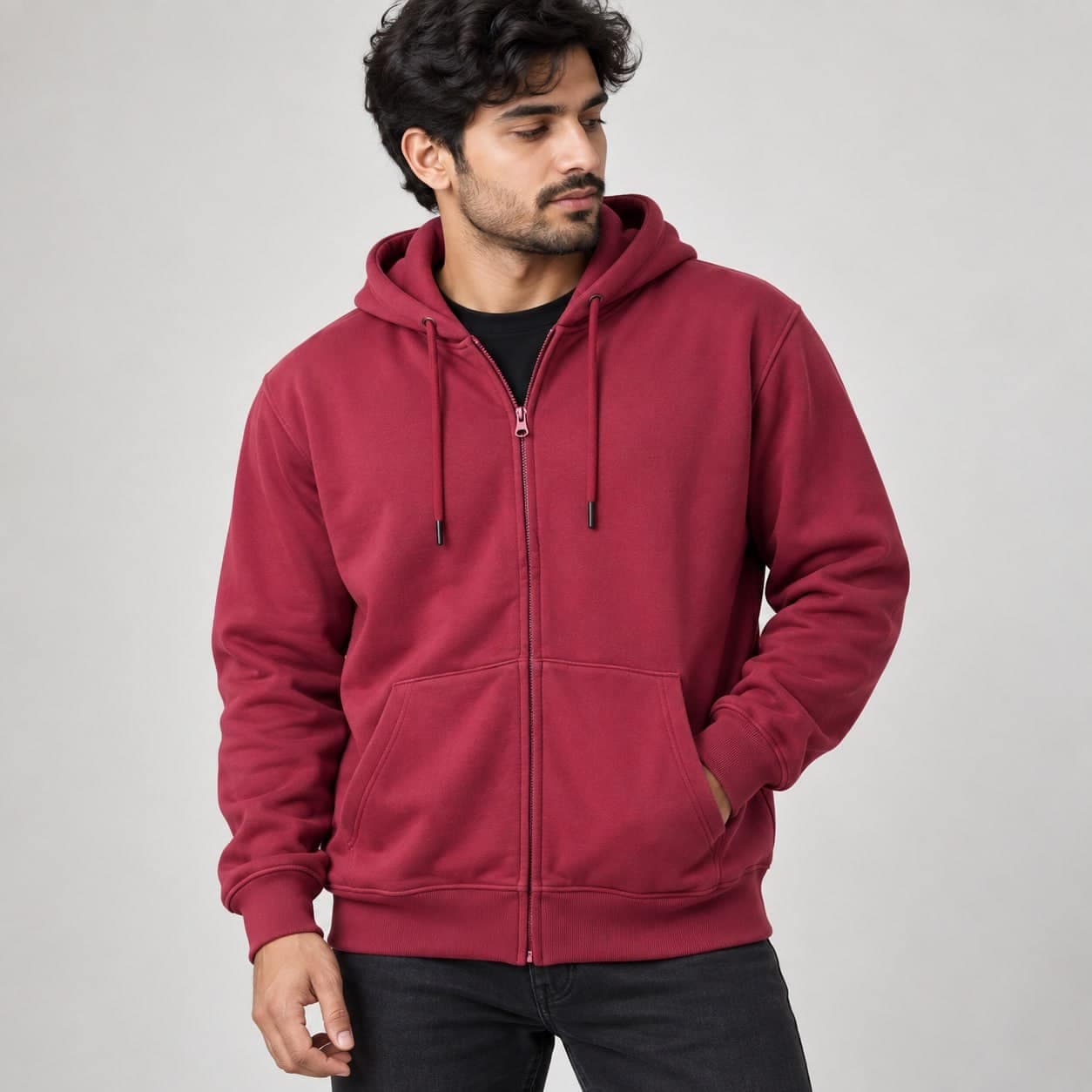 سویشرت توکرکی اسپرت کلاهدار برند مکس امارات زرشکی 1008294 MAX — تصویر ۲