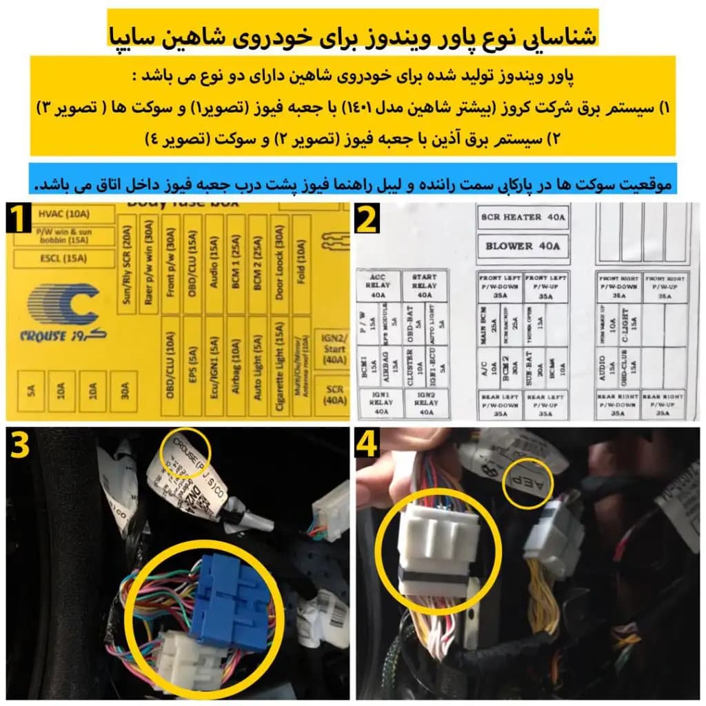 پاور شیشه‌بالابر مدل PRO فابریک شاهین با سیستم برق آذین — تصویر ۴