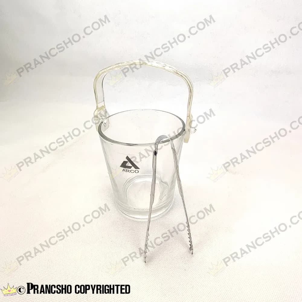 یخدان (جایخی) شیشه‌ای دسته‌دار بیوتی آرکو با انبر فلزی — تصویر ۲