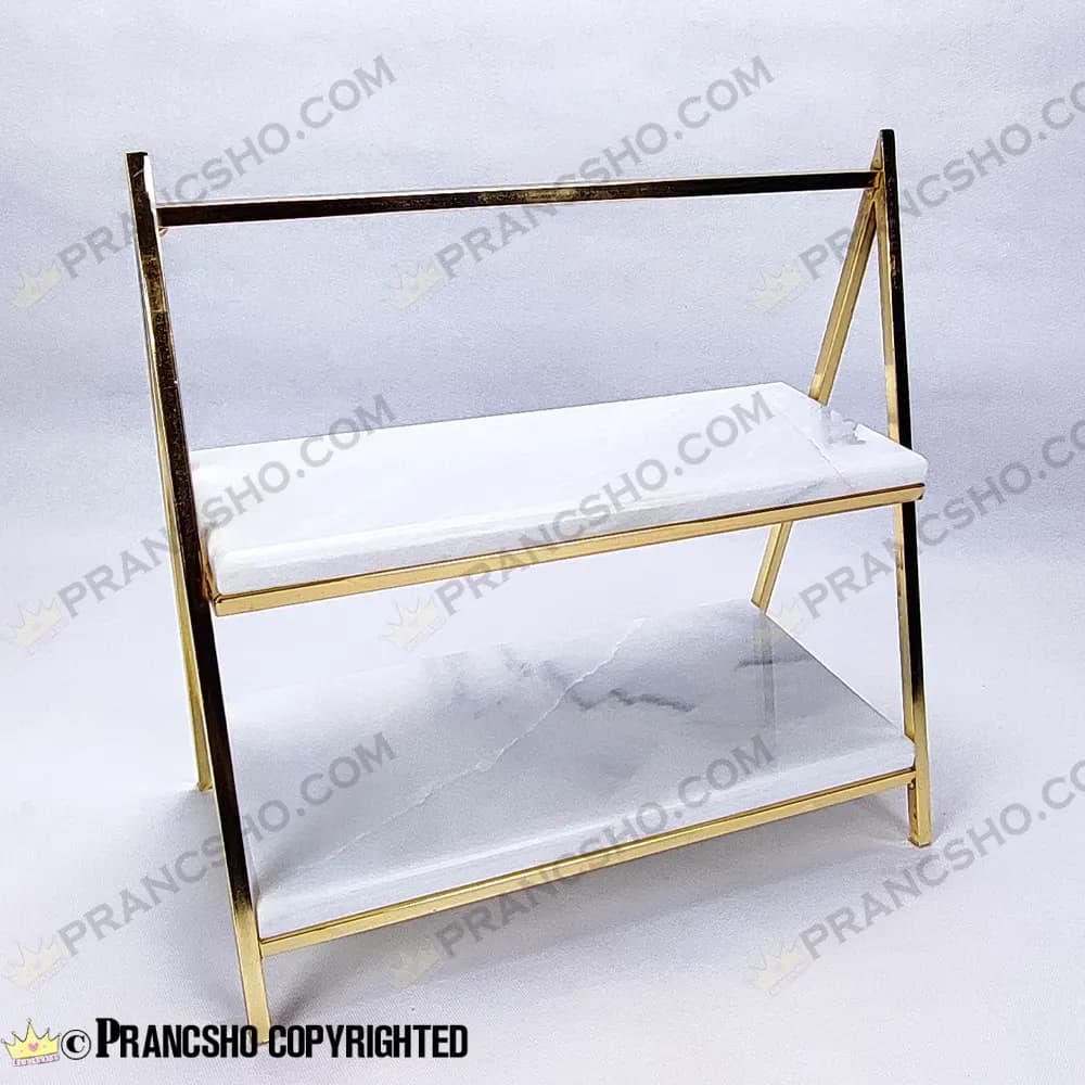 استند سنگی دو طبقه طرح ایفل دسته دار سنگ سفید ازنا