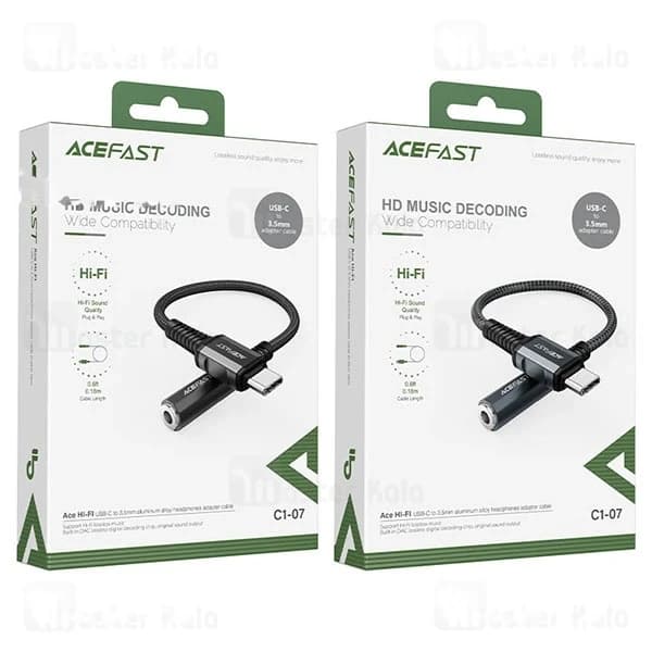 کابل Type C به پورت AUX ایس فست ACEFAST C1-07 طول 18 سانتی متر — تصویر ۹