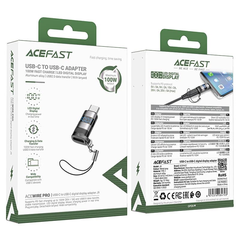 تبدیل Type-c ایس فست ACEFAST J9 Acewire Pro توان 100 وات — تصویر ۴