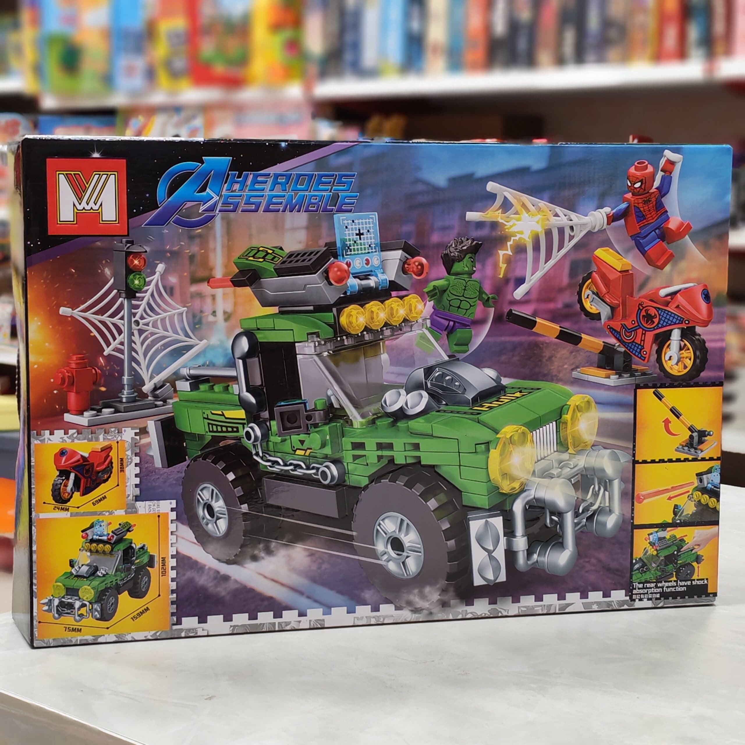 لگو Spider-Racing برند HERO مدل 1212 طرح عنکبوتی و هالک — تصویر ۷
