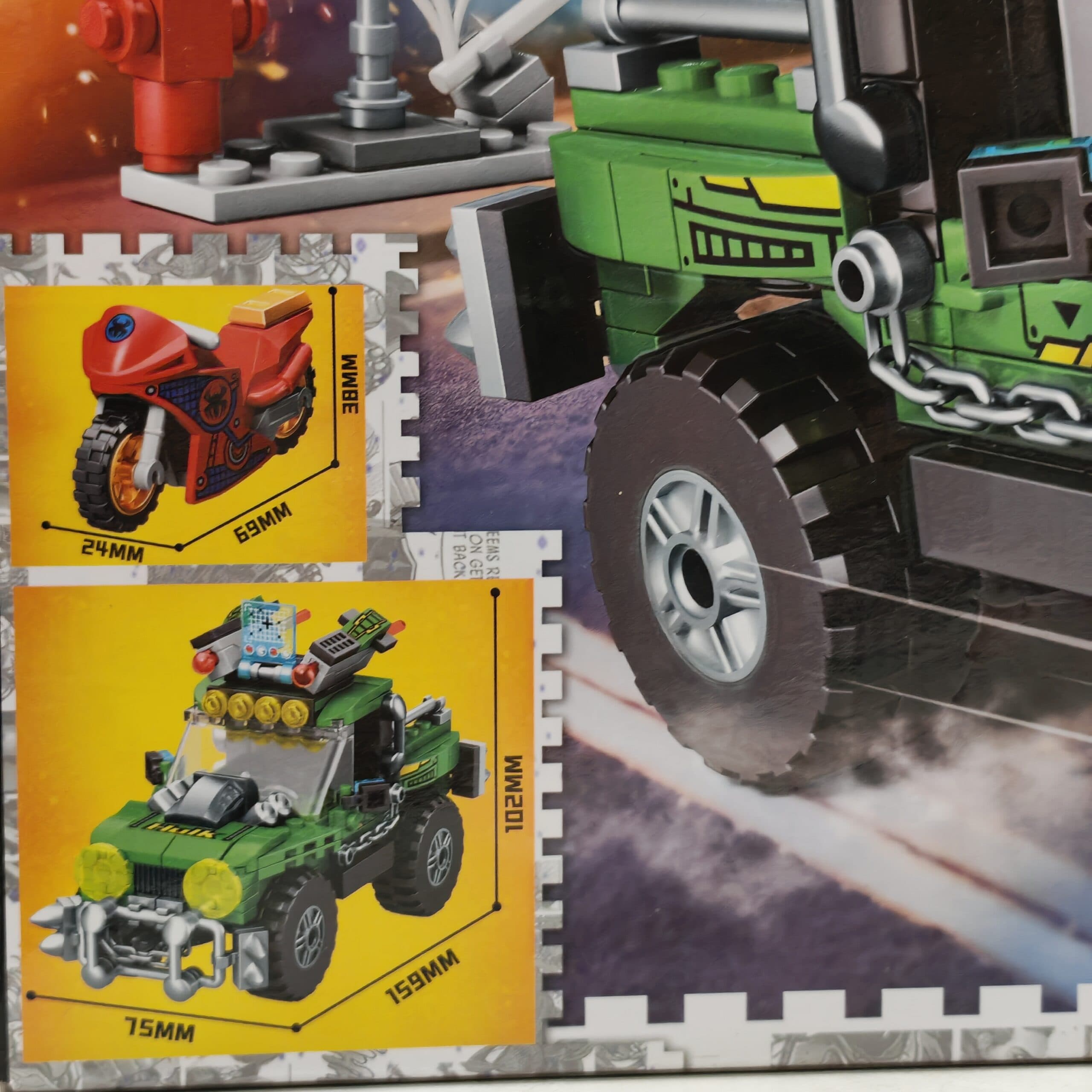 لگو Spider-Racing برند HERO مدل 1212 طرح عنکبوتی و هالک — تصویر ۵