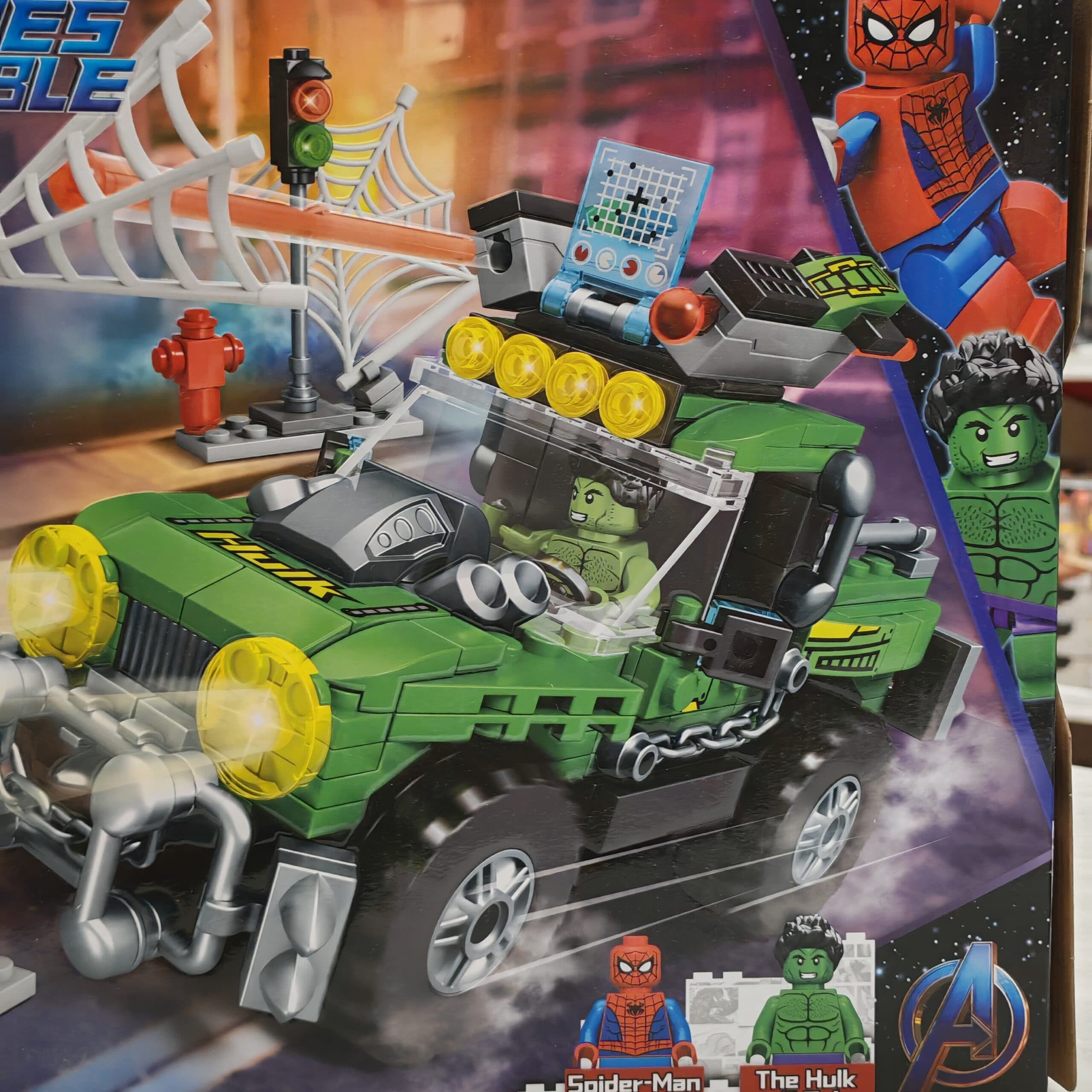 لگو Spider-Racing برند HERO مدل 1212 طرح عنکبوتی و هالک — تصویر ۳