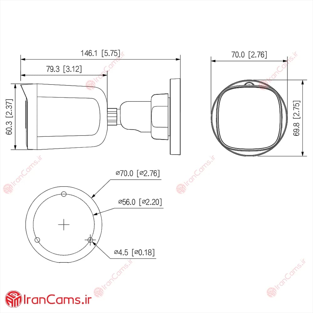 دوربین مداربسته بولت 5 مگاپیکسلی داهوا DH-HAC-B1A51P-U-IL-A — تصویر ۷