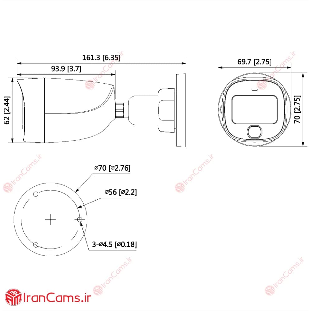 دوربین مداربسته بولت 5 مگاپیکسلی داهوا DH-HAC-HFW1509CP-LED — تصویر ۵