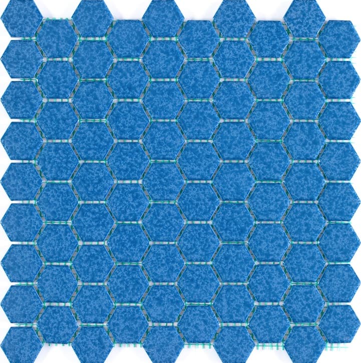کاشی استخری البرز شش ضلعی براق طرح ونگوگ کد blue 89