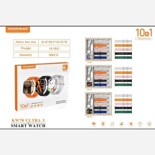 ساعت هوشمند اولترا مدل KW70 با 10 بند اضافه کیفیت تضمینی — تصویر ۸