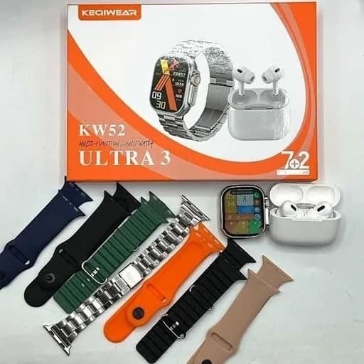 ساعت هوشمند (اسمارت واچ) مدل KW52 Ultra3 + ایرپاد