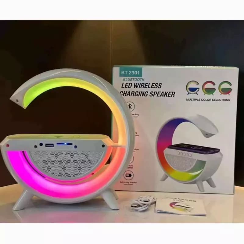 اسپیکر بلوتوثی چراغ خواب و شارژ وایرلس مدل BT 2301 — تصویر ۳