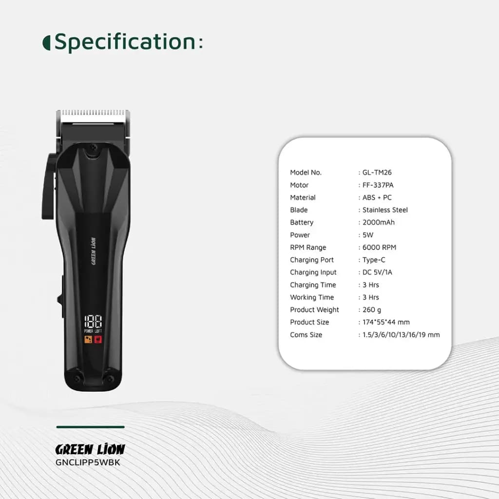 ماشین اصلاح موی سر و صورت شارژی Clip Pro گرین لاین — تصویر ۴