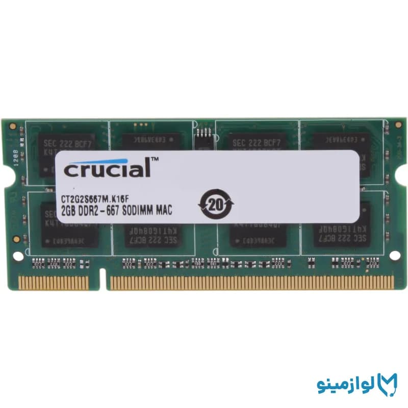 رم لپ تاپ کروشیال 2GB مدل DDR2 باس 667MHZ/5300