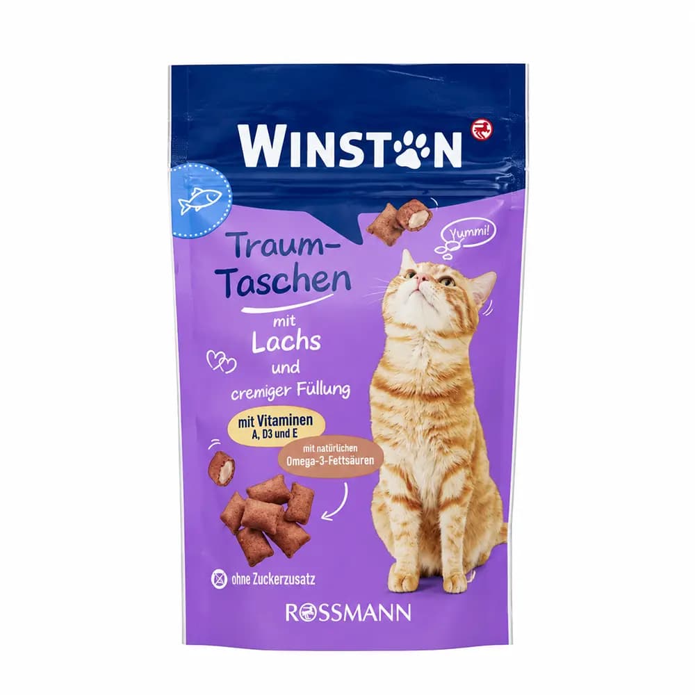 تشویقی گربه مغزدار با طعم سالمون و فیلینگ خامه وینستون – Winston Lachs