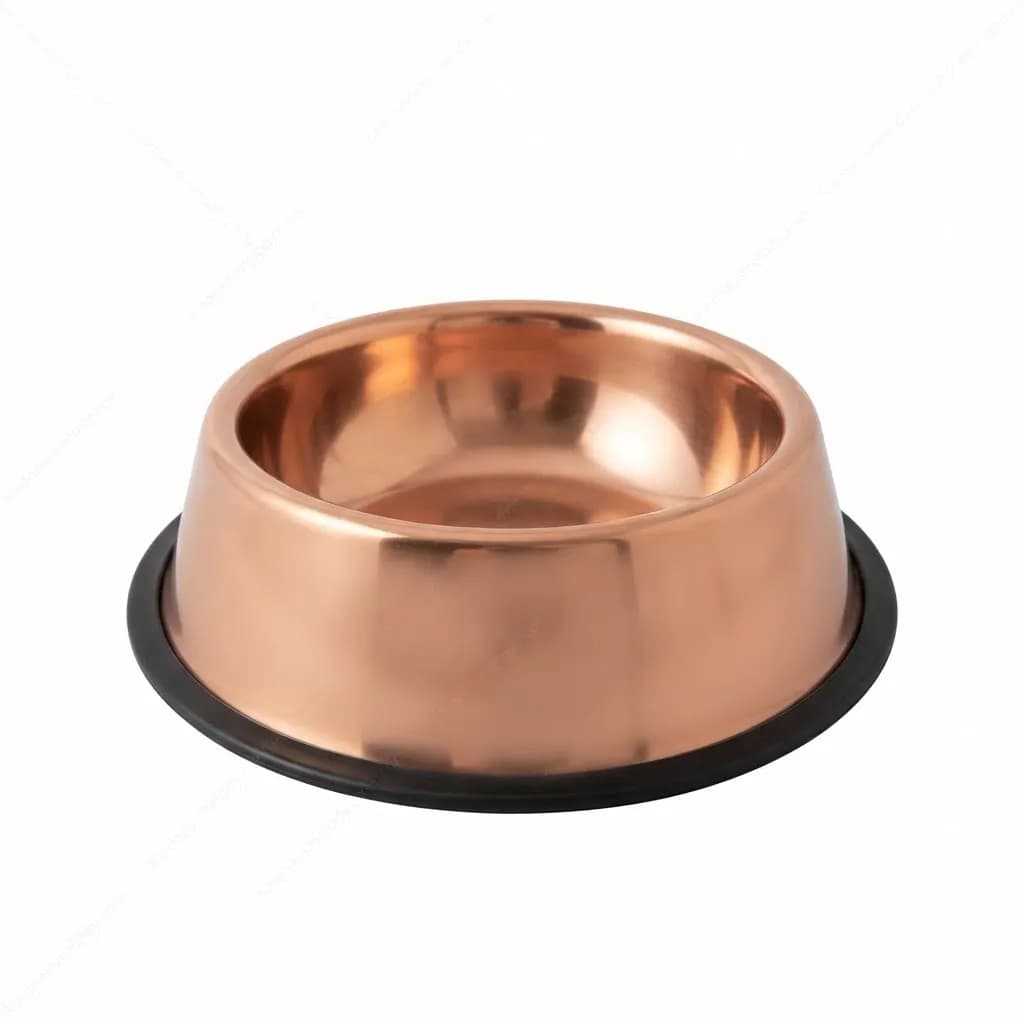 ظرف استیل مسی رنگ مناسب آب و غذای حیوانات خانگی Stainless Steel Copper Color Bowl ‏۱۲سانتی‌متر