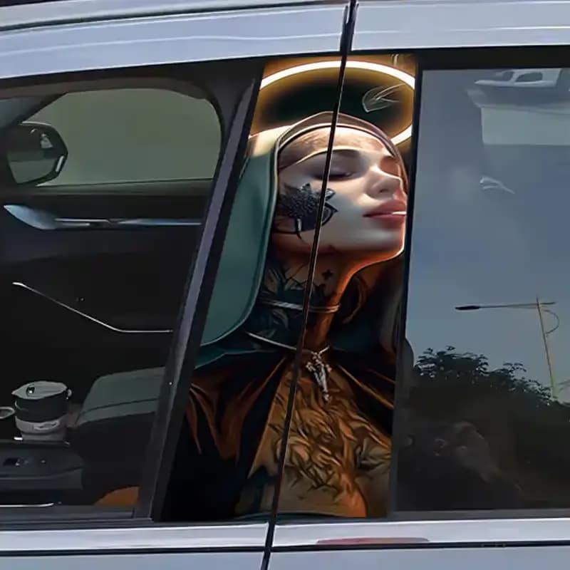 برچسب ستون خودرو طرح girl کد 02 بسته دو عددی