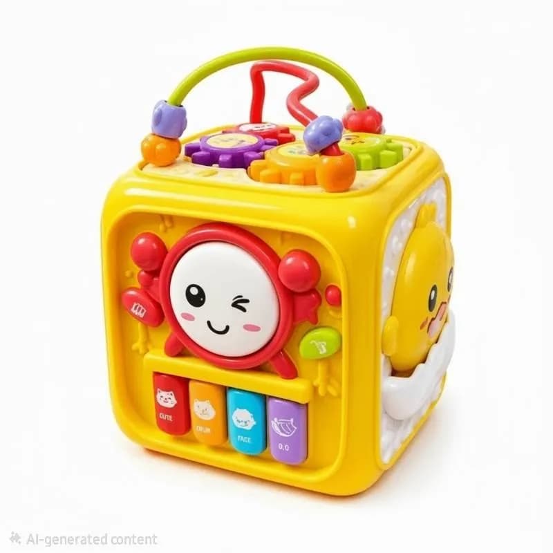 مکعب هوش موزیکال شش وجهی کودک مدل Toddler Baby Music Hexahedron Blocks — تصویر ۲