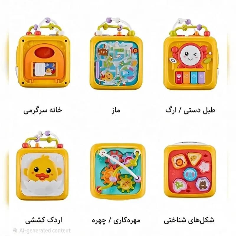مکعب هوش موزیکال شش وجهی کودک مدل Toddler Baby Music Hexahedron Blocks — تصویر ۳