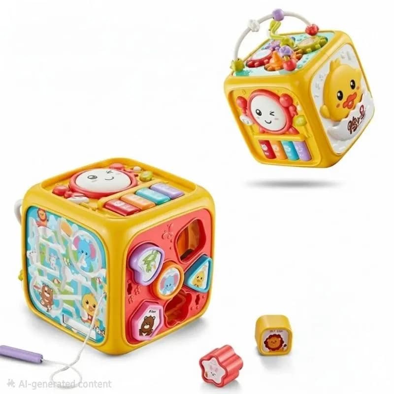 مکعب هوش موزیکال شش وجهی کودک مدل Toddler Baby Music Hexahedron Blocks