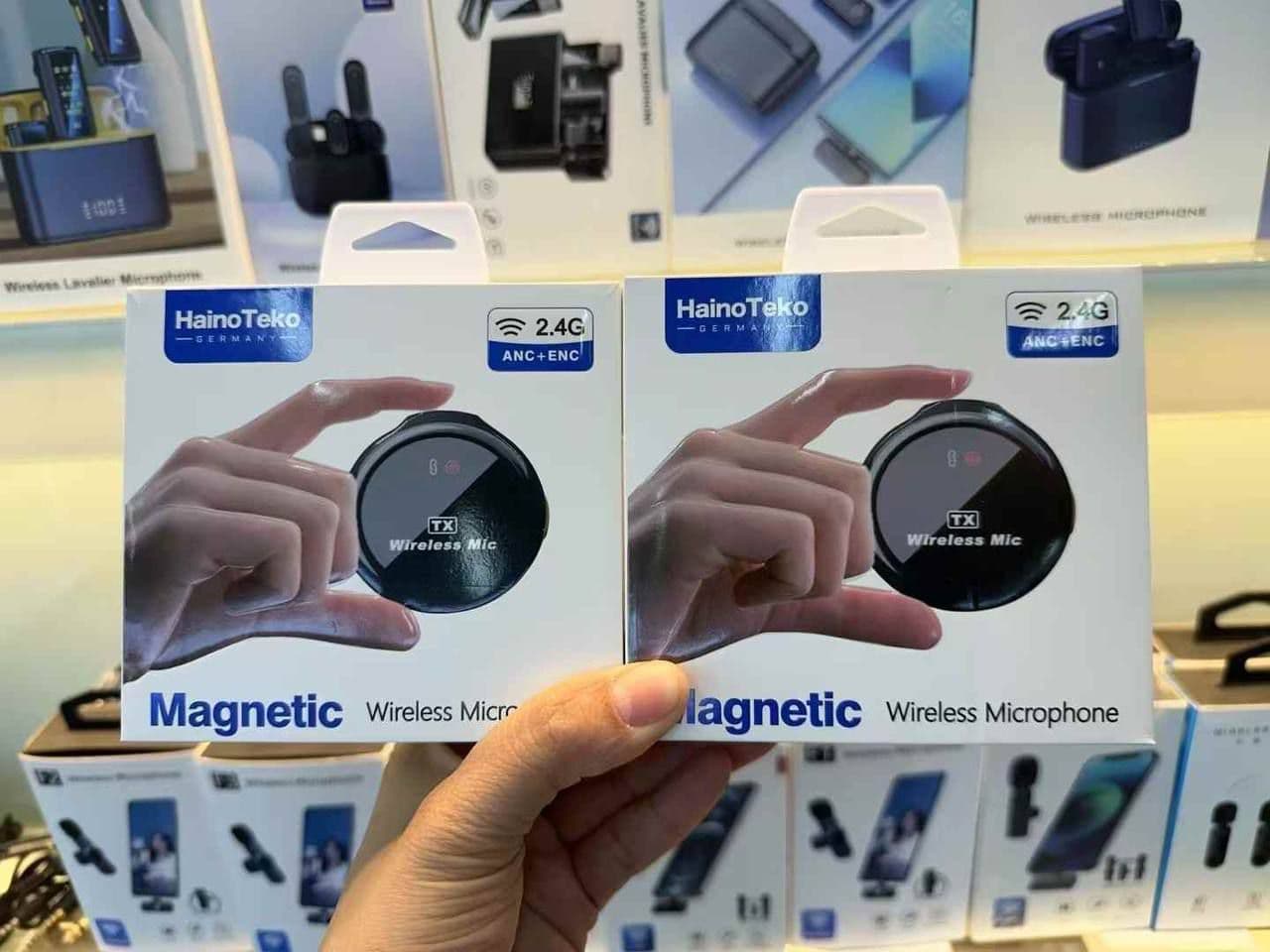 میکروفون یقه ای HainoTeko MC85 دو کاربره | میکروفون بی سیم 2.4G با ANC و ENC | آیفون و Type-C — تصویر ۴