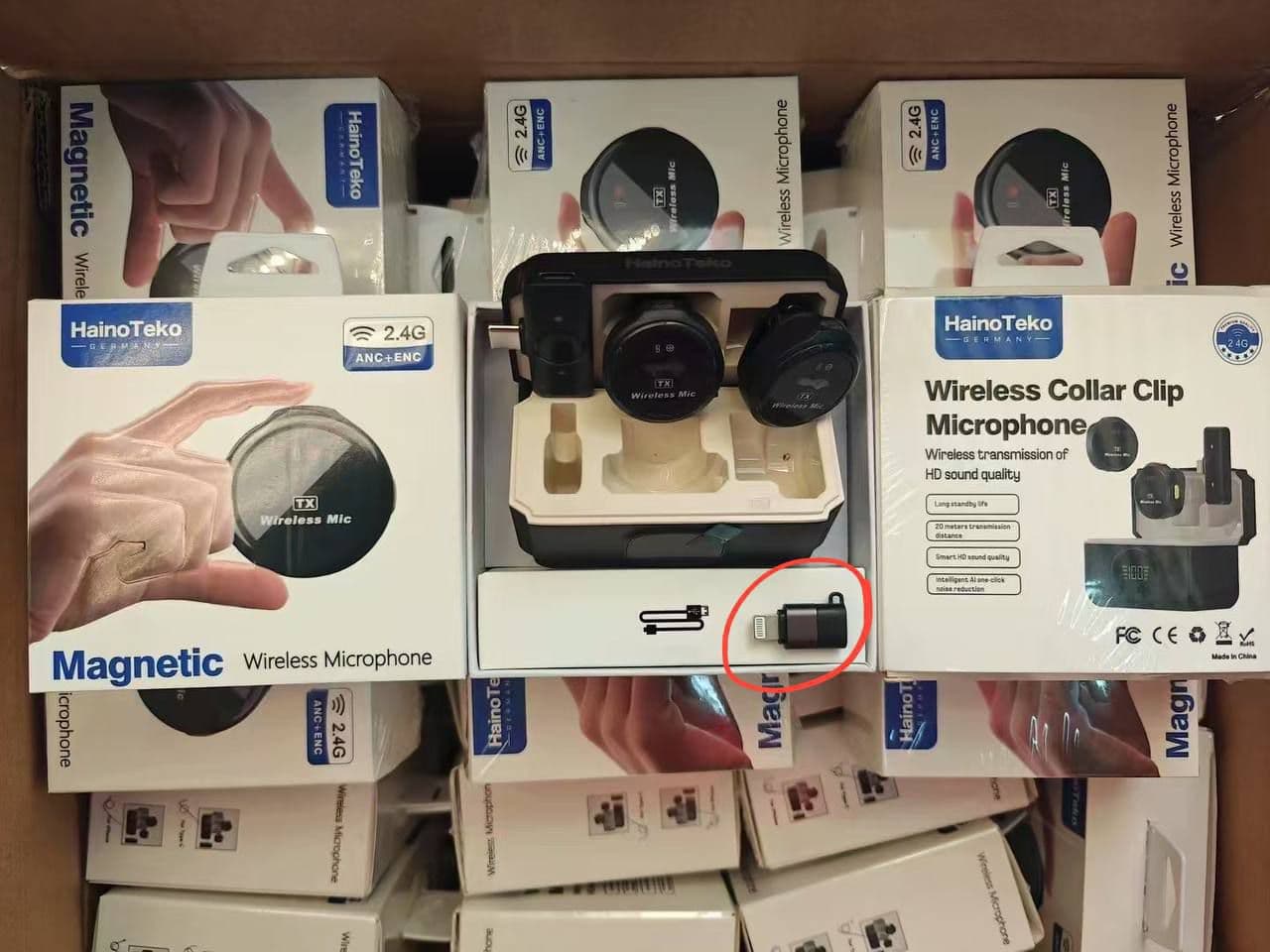 میکروفون یقه ای HainoTeko MC85 دو کاربره | میکروفون بی سیم 2.4G با ANC و ENC | آیفون و Type-C — تصویر ۶