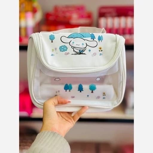 کیف لوازم آرایشی کرومی واشبگ صندوقی فانتزی کیوت سایزبزرگ کاربردی و جادار مناسب مسافرت — تصویر ۸