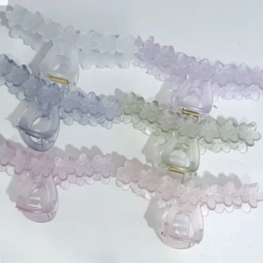کیلیپس گل یخی کره ای اورجینال ترند فانتزی کیوت پینترستی جمع کننده موها استایل خاص و شیک دخترانه گیره مو کش مو — تصویر ۵