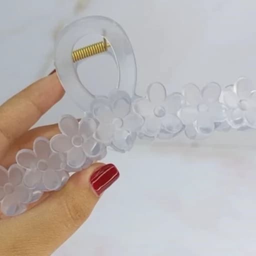 کیلیپس گل یخی کره ای اورجینال ترند فانتزی کیوت پینترستی جمع کننده موها استایل خاص و شیک دخترانه گیره مو کش مو — تصویر ۷