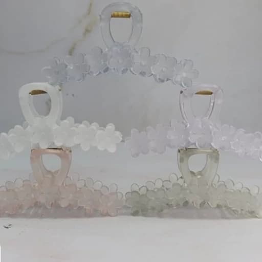 کیلیپس گل یخی کره ای اورجینال ترند فانتزی کیوت پینترستی جمع کننده موها استایل خاص و شیک دخترانه گیره مو کش مو — تصویر ۸
