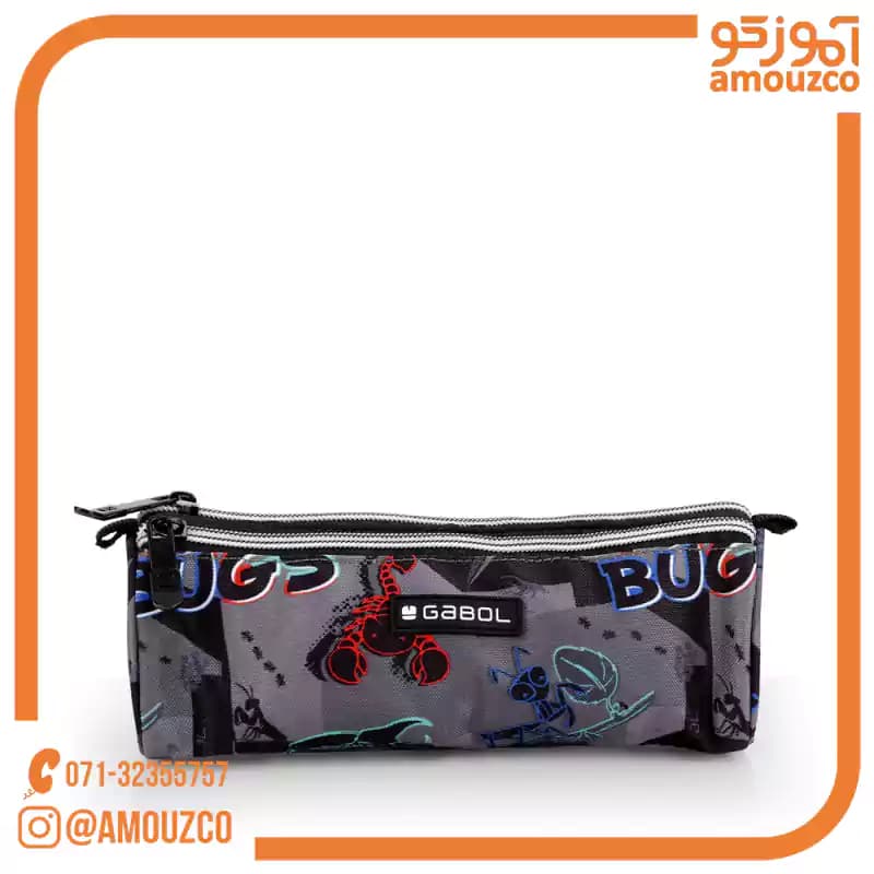 جامدادی سه زیپ Bugs سایز 22×7×7 گابل (2026)