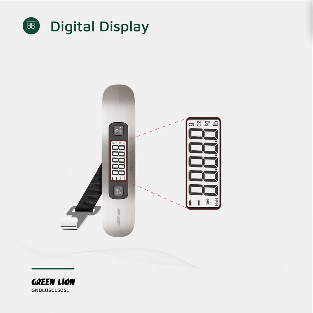 ترازوی دیجیتال چمدان گرین لاین مدل Green Lion Digital Luggage Scale ظرفیت 50 کیلوگرم — تصویر ۶