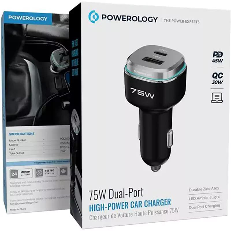 شارژر فندکی 75 وات پاورولوژی مدل DUAL-PORT — تصویر ۲