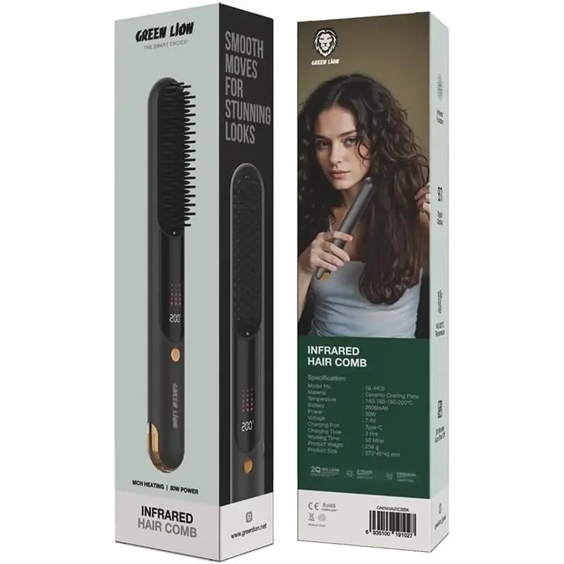 برس حرارتی گرین لاین مدل Green Lion Infrared Hair Comb — تصویر ۲