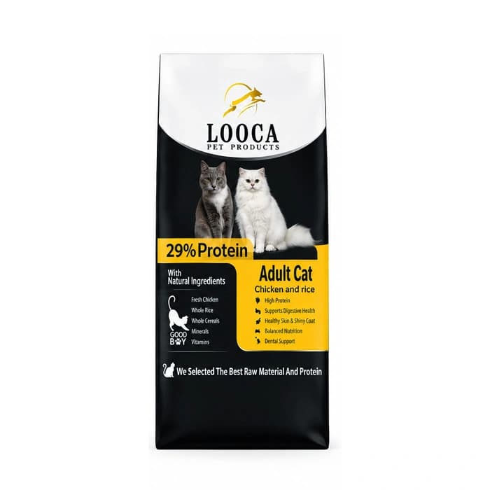 غذای خشک گربه بالغ لوکا طعم مرغ و برنج وزن 15 کیلوگرم Looca Adult Cat — تصویر ۲