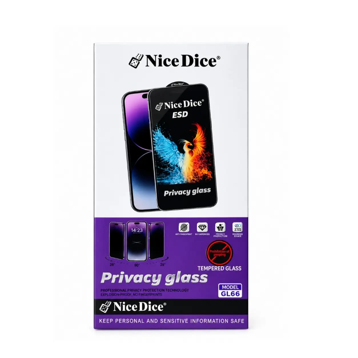 گلس پرایوسی Nice Dice ESD مناسب Samsung A12/A13/A23/A02/A03/A04s — تصویر ۲