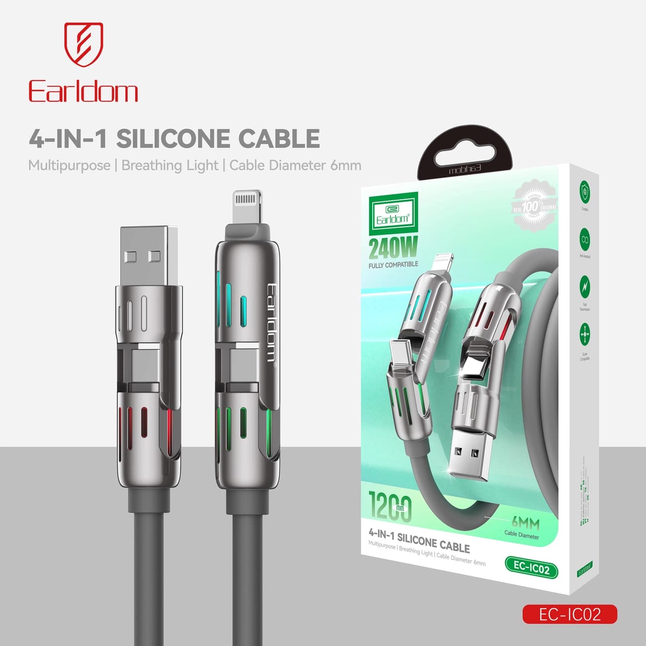 کابل چند سر ارلدام Earldom مدل EC-IC02 توان 240 وات — تصویر ۷