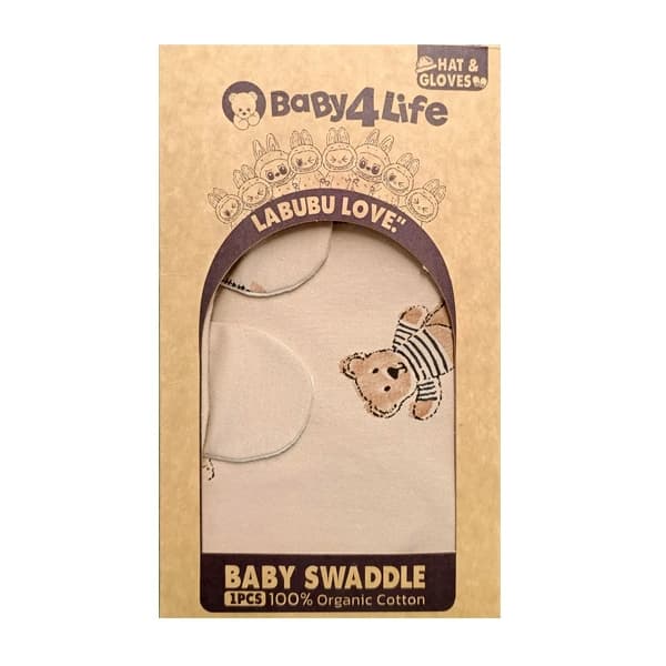 قنداق دورپیچ نوزاد طرح تدی برند بی بی 4 لایف baby 4 life کد 8411 — تصویر ۲