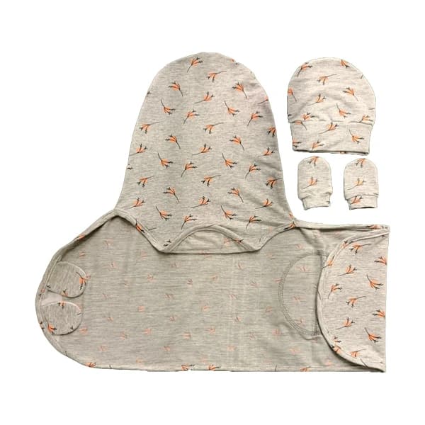 قنداق دورپیچ نوزاد طرح گل برند بی بی 4 لایف baby 4 life کد 8411