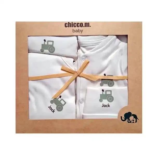 ست 7 تکه بیمارستانی نوزاد طرح jack برند چیکو chicoo.m