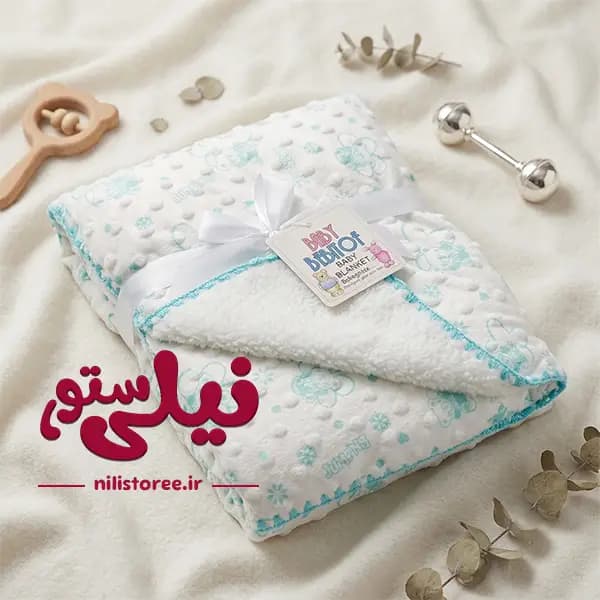 پتو دورپیچ کلاهدار نوزاد برند baby bebilof — تصویر ۲