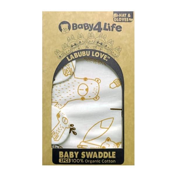 قنداق دورپیچ نوزاد طرح خرس و سنجاب برند بی بی 4 لایف baby 4 life کد 8411 — تصویر ۲