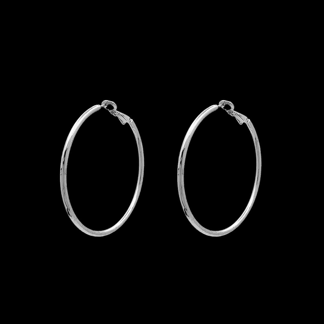 گوشواره حلقه‌ای بزرگ استیل نقره‌ای ضدآب و ضدحساسیت