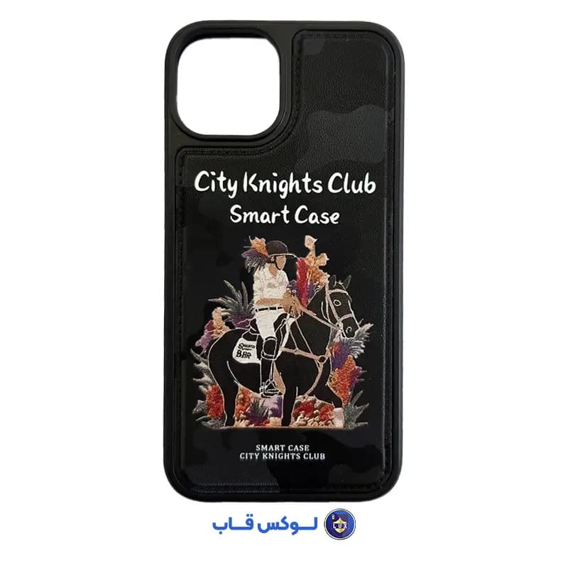 قاب Polo City knights club طرح سوارکار مشکی برای آیفون 13 پرو
