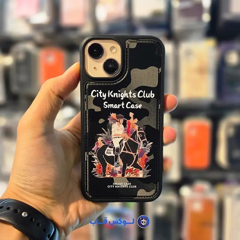 قاب Polo City knights club طرح سوارکار مشکی برای آیفون 13/14 — تصویر ۲