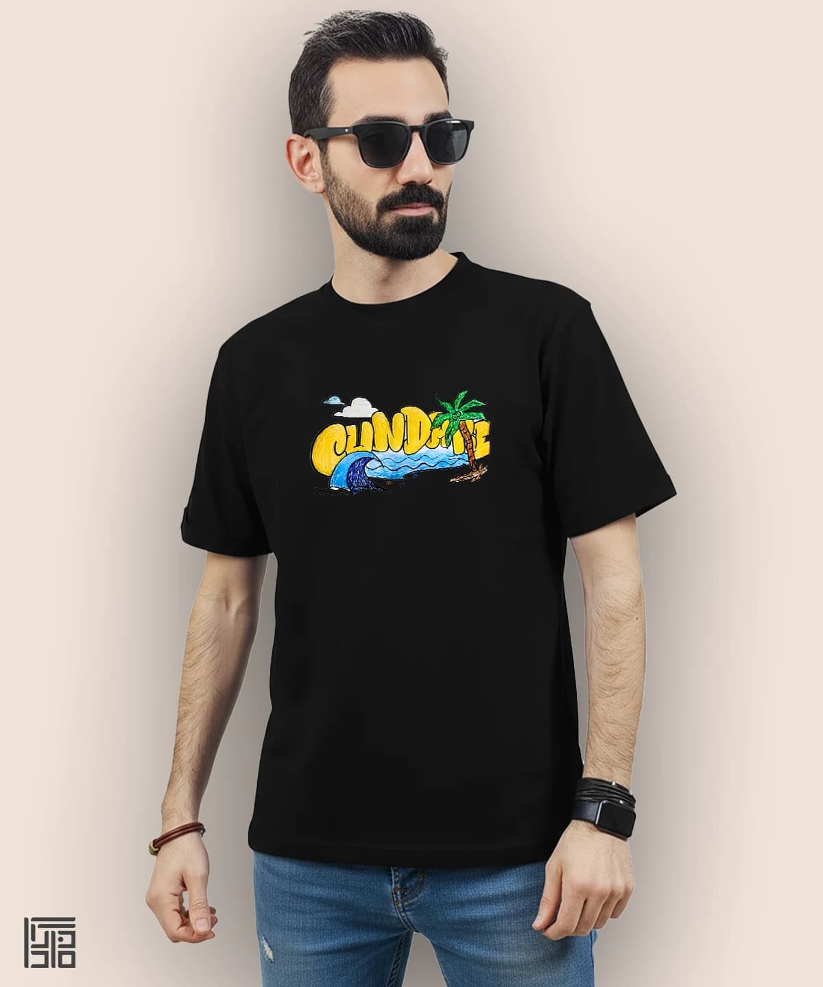 تیشرت مردانه و زنانه طرح ساحل تابستانی کد 1116 — تصویر ۳