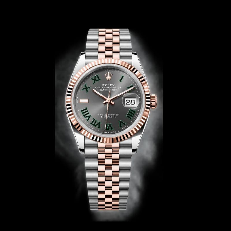 رولکس Datejust 36 Wimbledon خاکستری سبز رزگلد | رفرنس M126231-0029