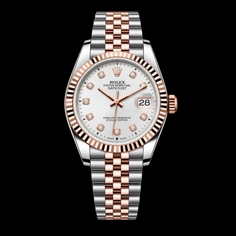 رولکس Datejust 36 مرواریدی سفید نگین‌دار رزگلد | رفرنس M126231-0021 — تصویر ۵