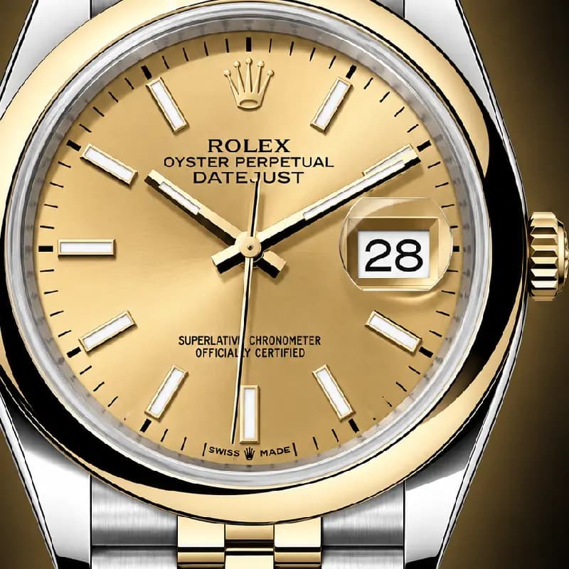 رولکس Datejust 36 شامپاینی دو رنگ | رفرنس M126203-0015 — تصویر ۲